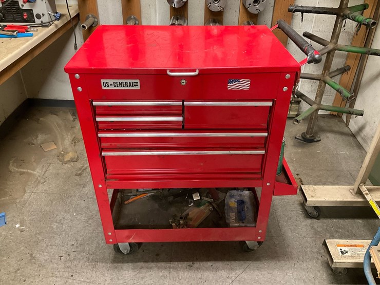 #111-•-us-general-pro-5-drawer-rolling-service-cart-&-assorted-mechanics-hand-tools-image-1