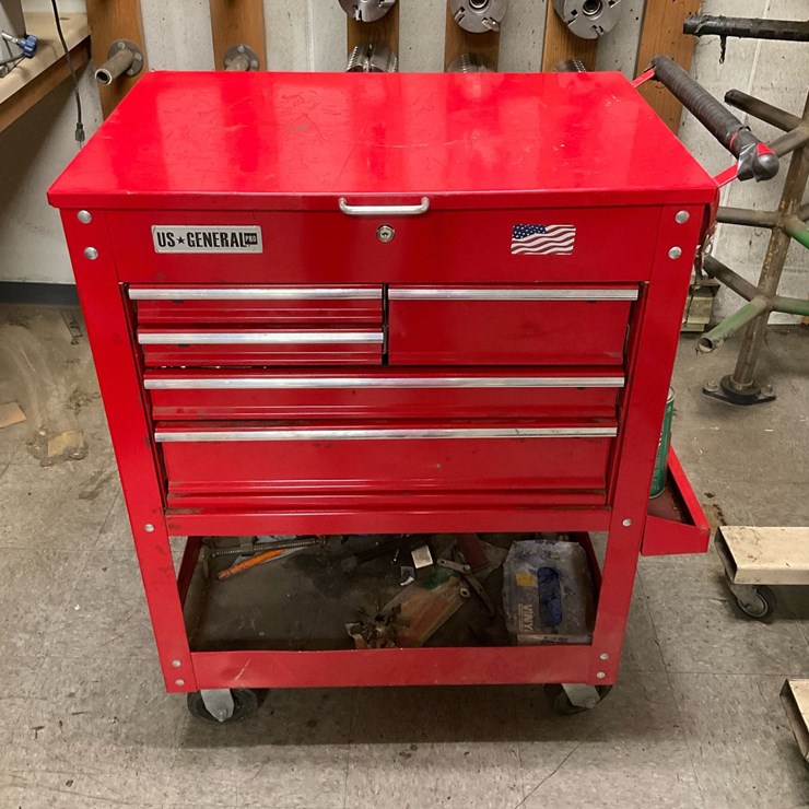 #111 • US General Pro 5-Drawer Rolling Service Cart & Assorted Mechanics Hand Tools