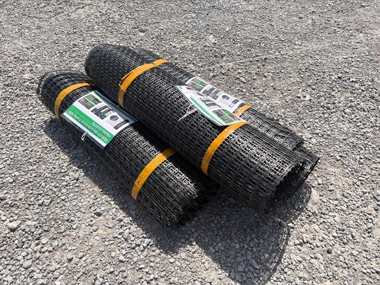 #630-•-lot-of-(3)-black-plastic-mesh-safety-fencing-rolls-image-1