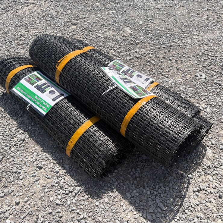 #630 • LOT OF (3) BLACK PLASTIC MESH SAFETY FENCING ROLLS