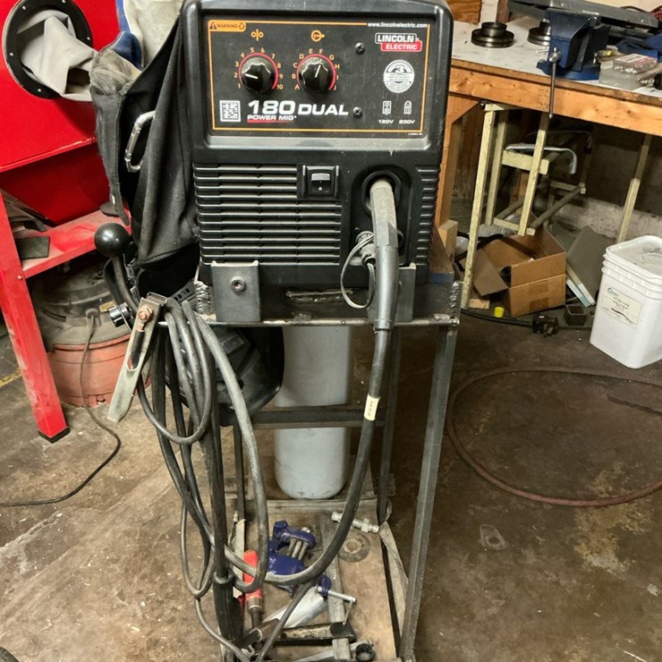 #119 • Lincoln Electric Power MIG 180 Dual Welder with Cart & Accessories