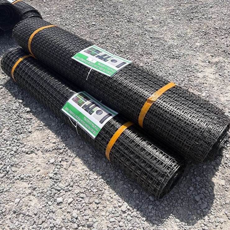 #629 • LOT OF (3) BLACK PLASTIC MESH SAFETY FENCING ROLLS