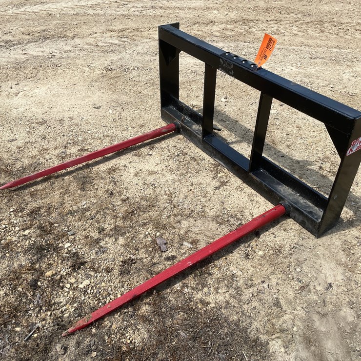 #2229 • New Kivel Dual Prong Skid Steer Bale Spear Attachment
