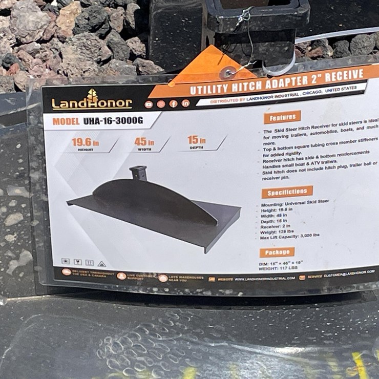 #2434 • Unused 2026 Landhonor Skid Steer Utility Hitch Adapter Attachment