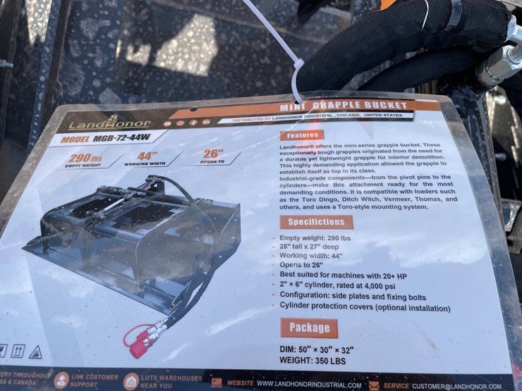 #2410-•-unused-2026-landhonor-mini-skid-steer-grapple-bucket-image-10