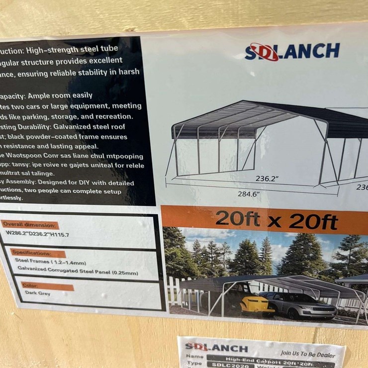 2026 SDLanch SDLC2020 20ft X 20ft High-End Carport