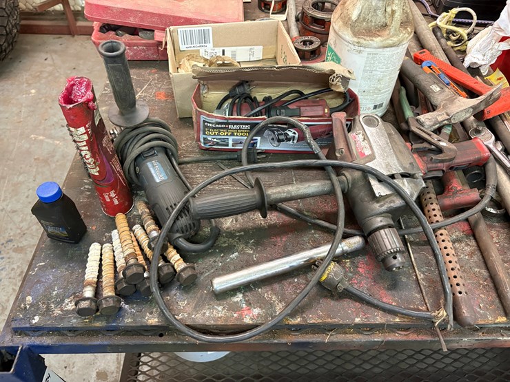 98”-x-52”-x-36”-shop-table-w/-contents-image-9