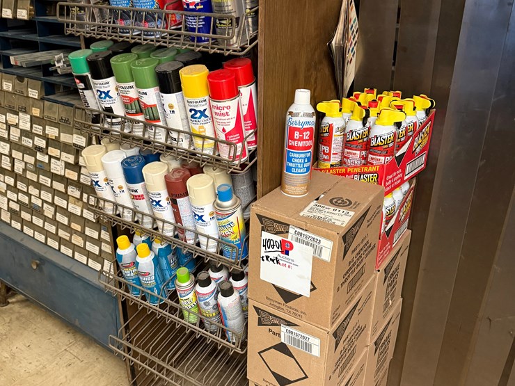 lot-w/-(5)-cases-of-berryman-b-12,-(2)-cases-blaster-prosrtan,-brake-parts-cleaner,-&-rack-of-lubricants-image-1