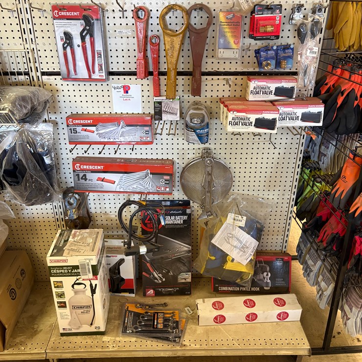 Hardware Contents of store shelf section