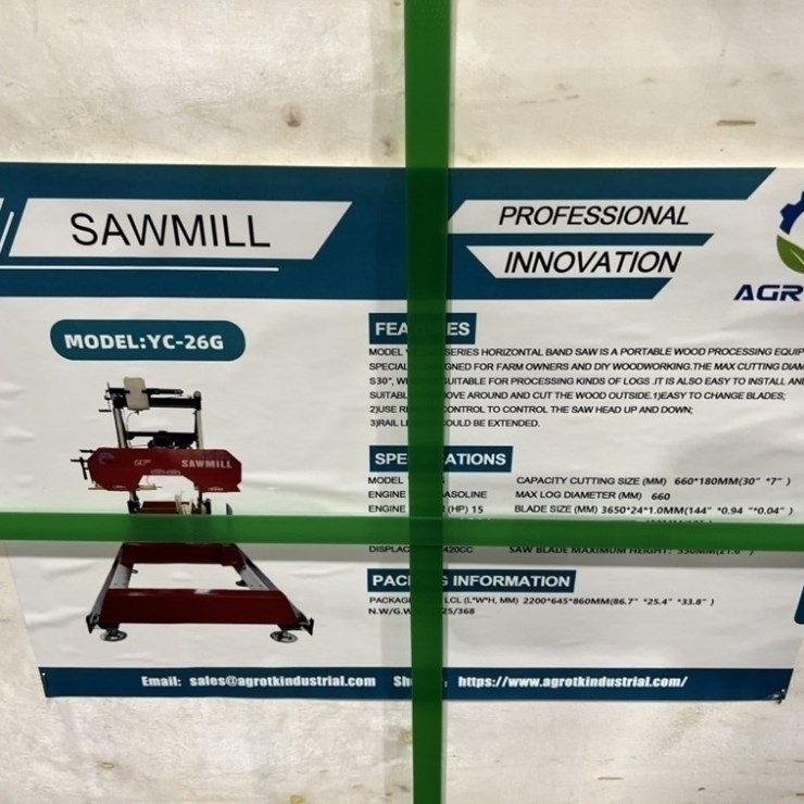 2026 AGT YC-26G Portable Sawmill