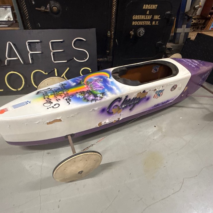 #298 • PURPLE UNICORN PEDAL CAR