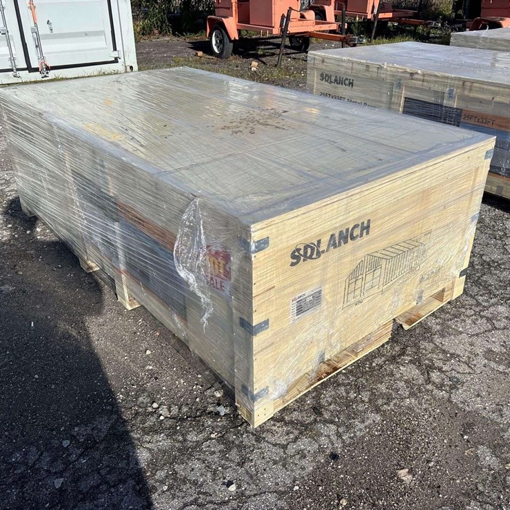 2026 SDLanch 25ft. x 33ft. Metal Carport with Enclosed Side Walls