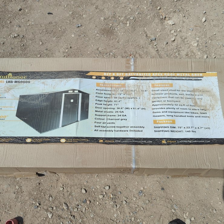 NEW LANDHONOR LHR-MS0608 METAL SHED NEW SUPPORT EQUIPMENT