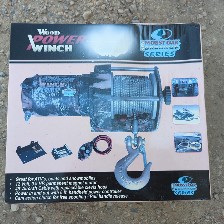 NEW 2000# ATV WOOD POWER WINCH - ATV WINCH - REAL TREE NEW SUPPORT EQUIPMENT