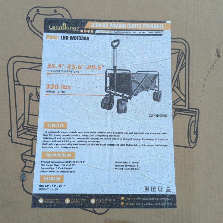 NEW LANDHONOR LHR-WCF330A FOLDABLE WAGON CART NEW SUPPORT EQUIPMENT