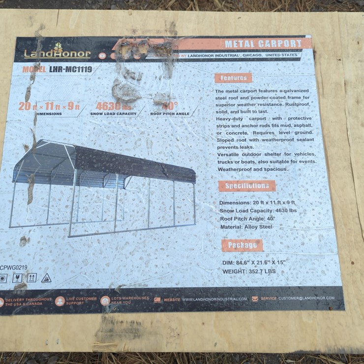 NEW LANDHONOR LHR-MS1119 METAL SHED STORAGE BUILDING