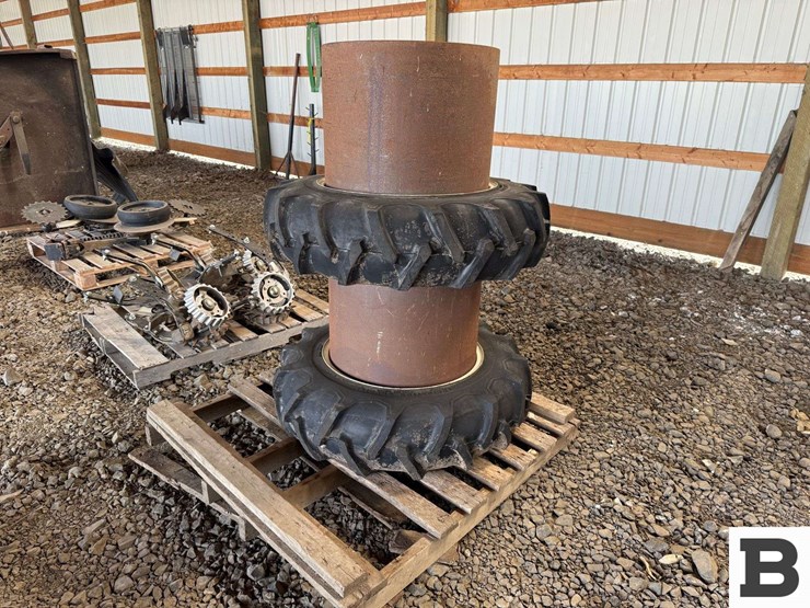 11.2-24-tractor-tires-on-rims-w/-wheel-spacers-image-3
