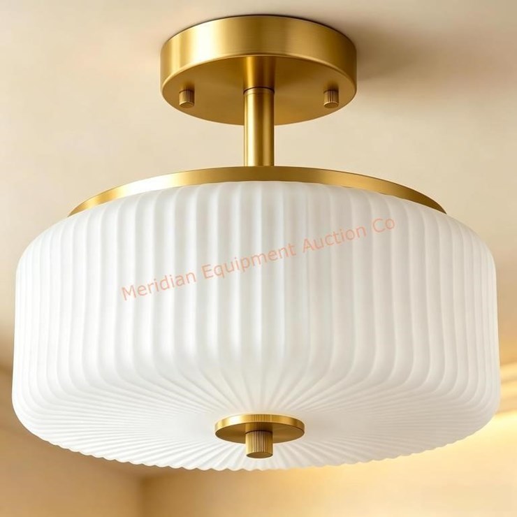 Gold Semi Flush Mount Ceiling Light Schoolhouse