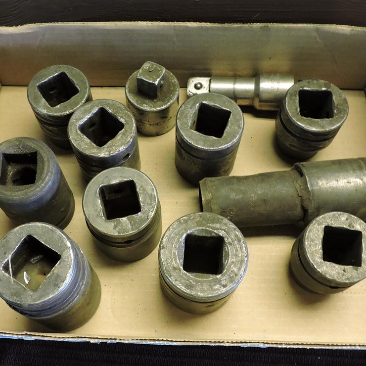 ASSORTED 1” DRIVE SOCKETS, MOSTLY SAE