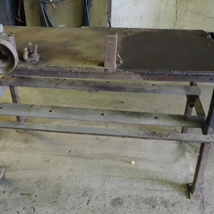 METAL WORK TABLE, 54” LONG X 24” X WIDE X 34” TALL