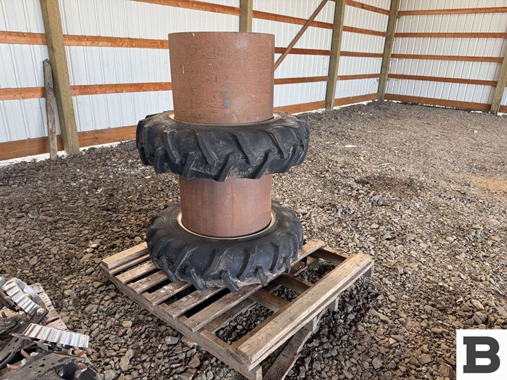 11.2-24-tractor-tires-on-rims-w/-wheel-spacers-image-2