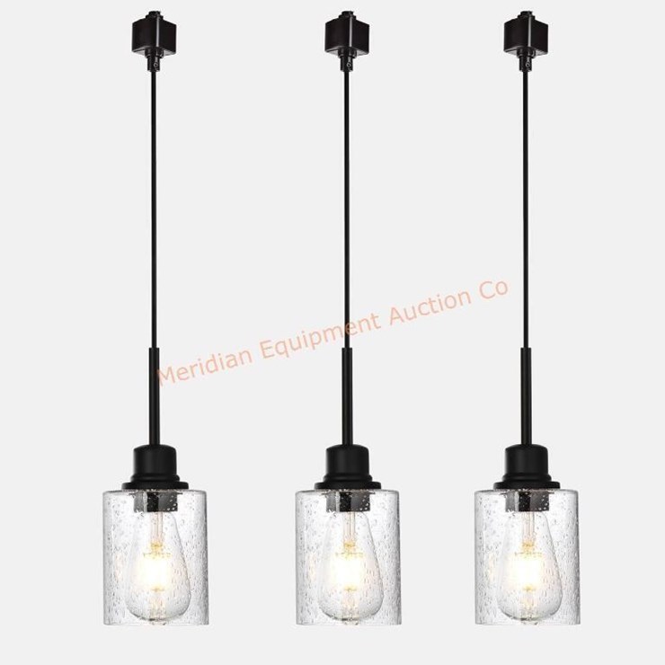 Modern Track Pendant Lights with Seeded Glas