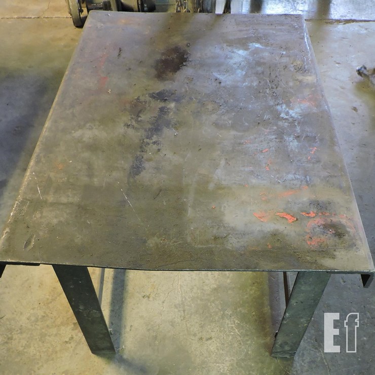STEEL TABLE, 27” WIDE X 40” LONG, X 24” TALL