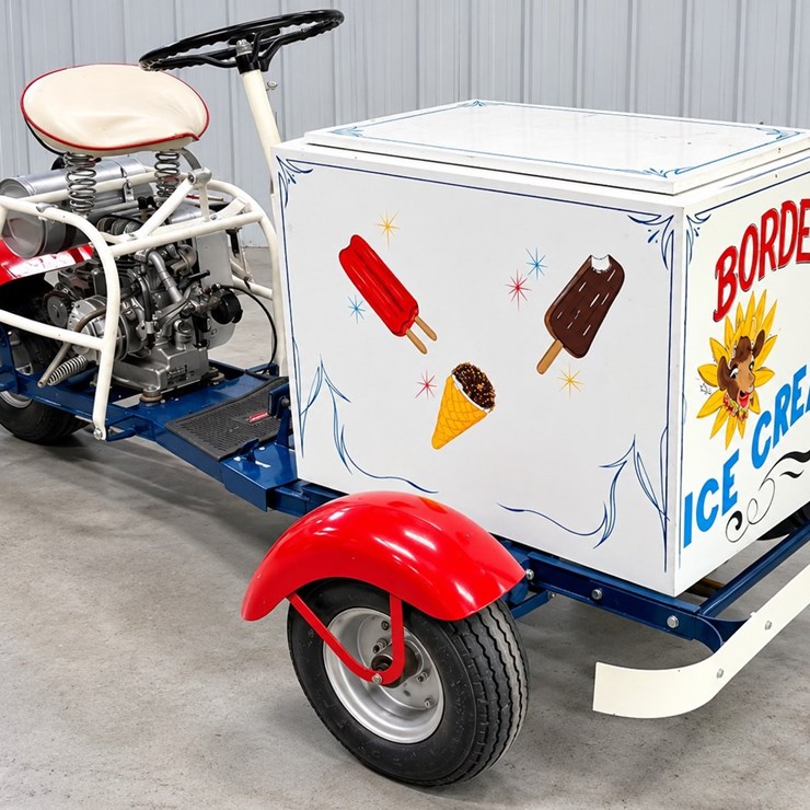 #1086 • 1954 CUSHMAN BORDEN ICE CREAM DELIVERY BIKE – FULLY RESTORED
