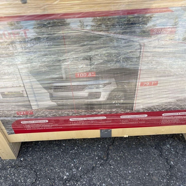 2026 SDLanch 12ft. x 20ft. Metal Carport with Enclosed Side Walls