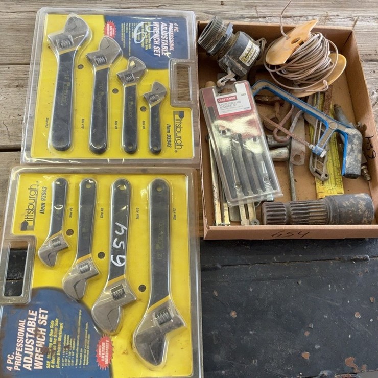 (2) 4-piece adjustable wrench set & misc