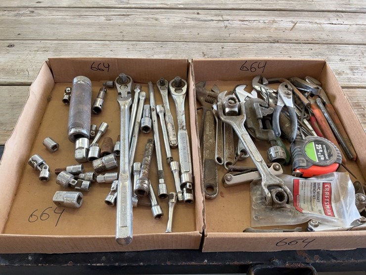 (2)-flats-of-craftsman-ratchet-extensions-and-miscellaneous-tools-image-1