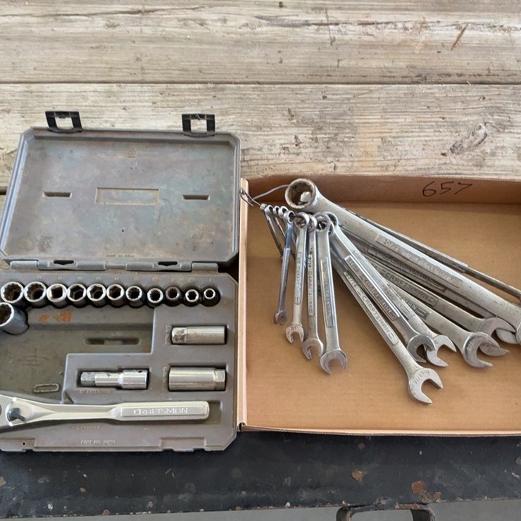 Craftsman standard combination wrench set and Craftsman metric 1/2 inch socket set