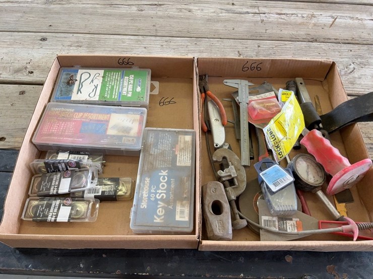 (2)-flats-of-miscellaneous-hardware-and-tools-image-1