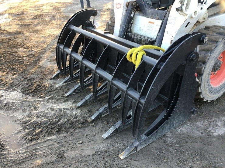 wildcat-74"-heavy-duty-skid-steer-root-rake-grapple-image-1