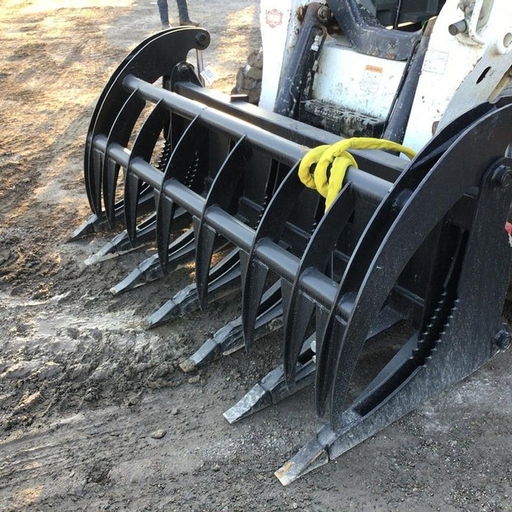 Wildcat 74" Heavy Duty Skid Steer Root Rake Grapple