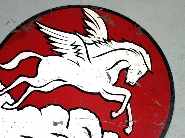 #1003-•-mobilgas-pegasus-logo-metal-sign---23.5"-diameter-image-2