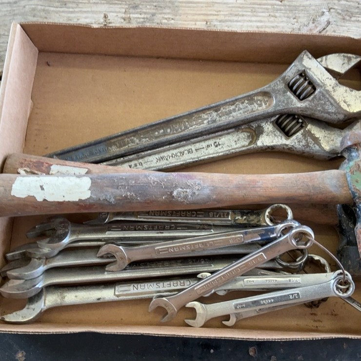 Craftsman standard combination wrench set, hammers, and adjustable wrenches
