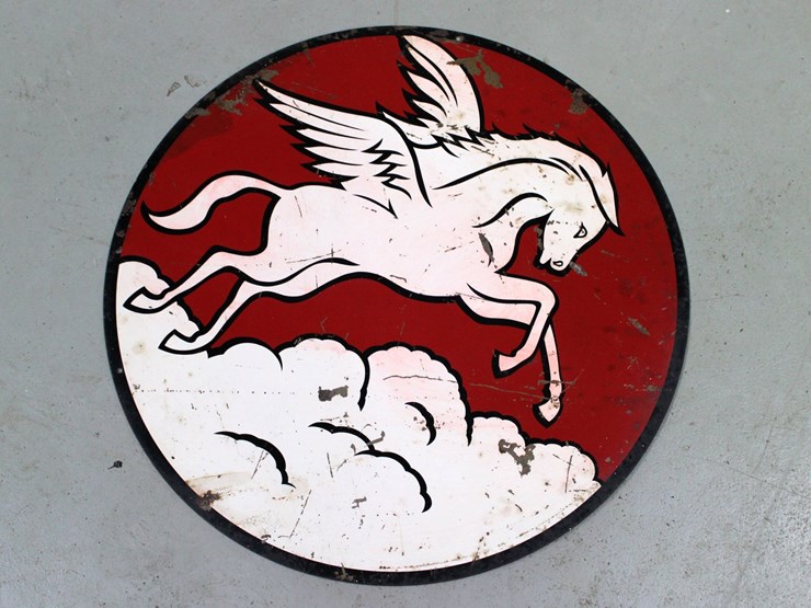 #1003-•-mobilgas-pegasus-logo-metal-sign---23.5"-diameter-image-1