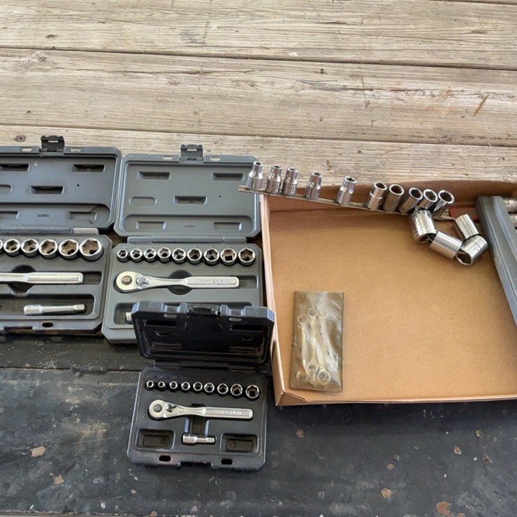 Craftsman standard 1/4 inch socket set & Craftsman metric and standard 3/8 socket set and miscellaneous sockets