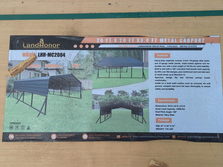 new-landhonor-lhr-mc2084-metal-carport-storage-building-image-1