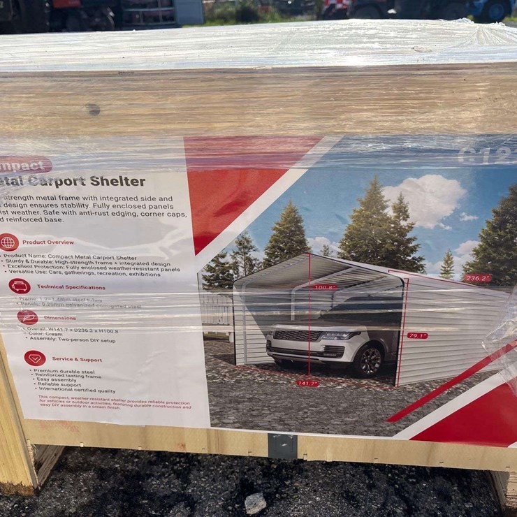 2026 SDLanch 12ft. x 20ft. Metal Carport with Enclosed Side Walls