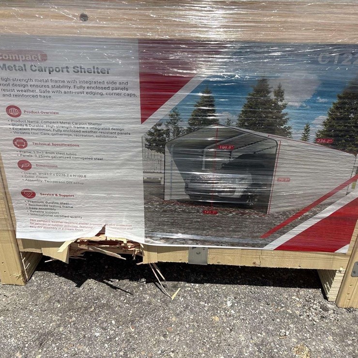 2026 SDLanch 12ft. x 20ft. Metal Carport with Enclosed Side Walls