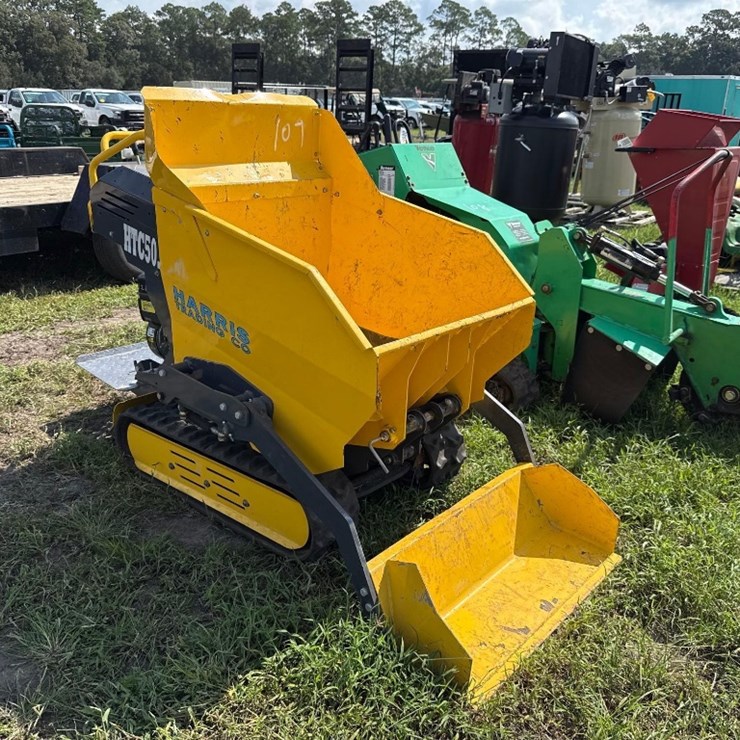 107 - HARRIS HTC50.5 STAND ON MINI LOADER DUMPER