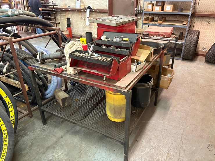 98”-x-52”-x-36”-shop-table-w/-contents-image-3