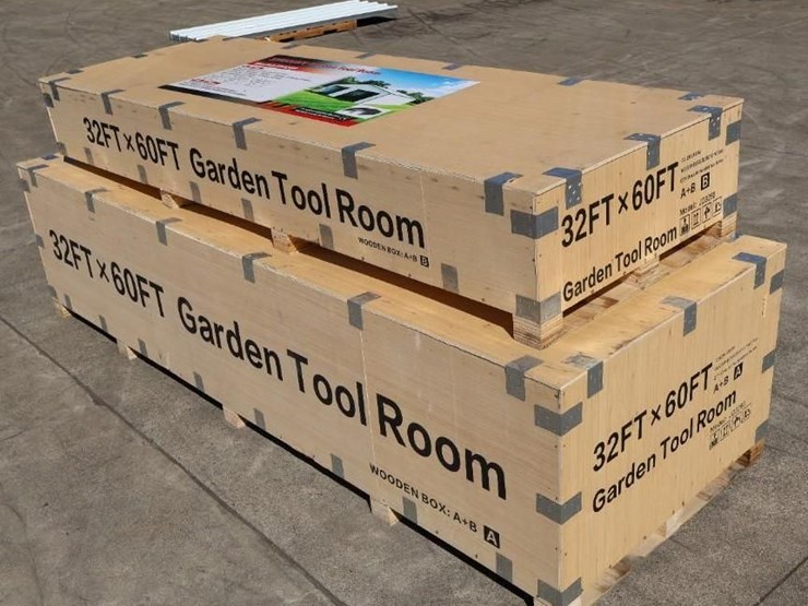 aboss-60'-x-32'-metal-garden-tool-room/-shed,-cream,-m/n-jd3260,-unused-image-2