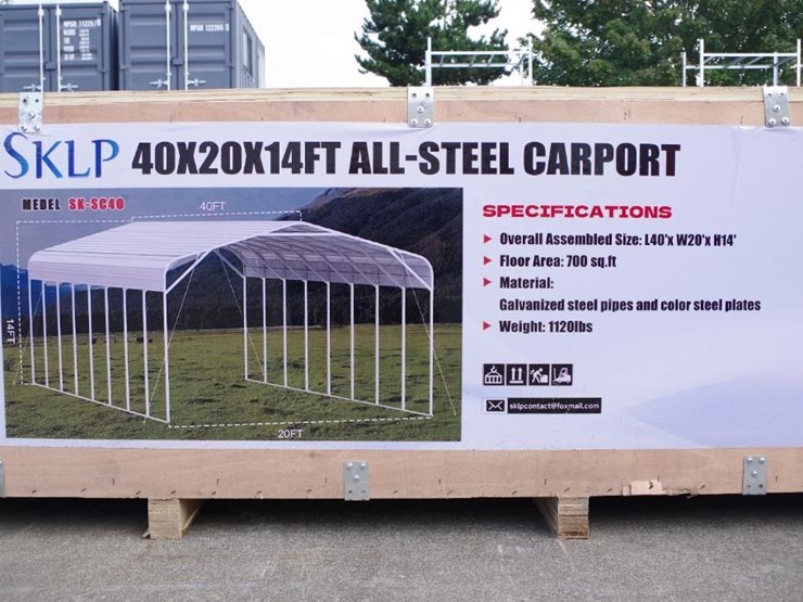 sklp-40'-x-20'-x-14'h-metal-carport,-m/n-sk-sc40,-unused-image-3