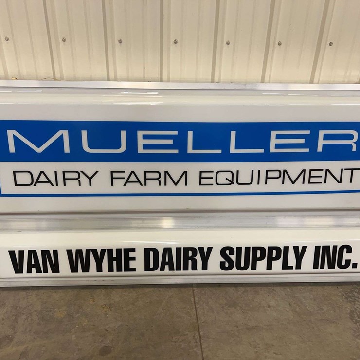 Mueller Dairy Farm Equipment Double Sided Light Up Bubble Sign