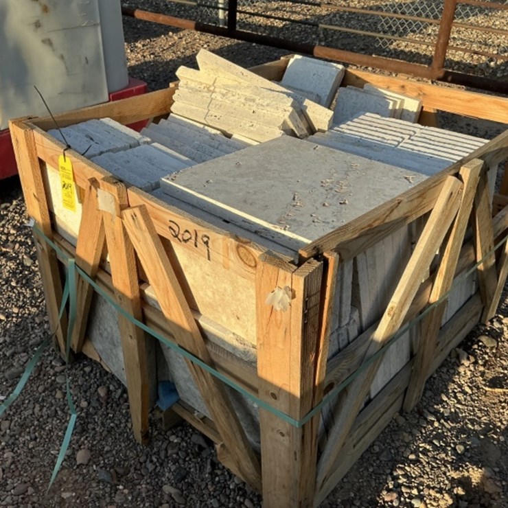 CRATE OF TRAVERTINE PAVERS