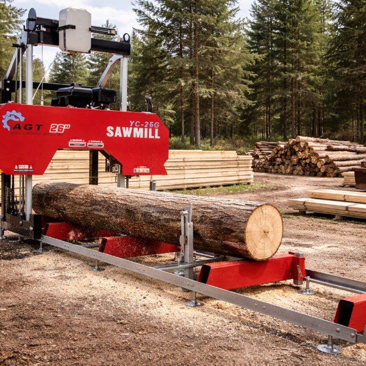 2026 AGT INDUSTRIAL 15HP Portable Horizontal Sawmill, M/N YC-26G, Unused