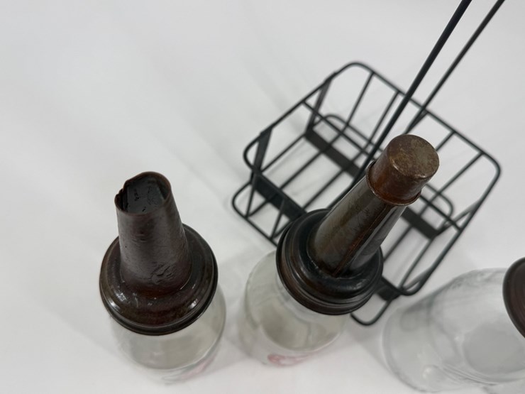 #1000-•-vintage-glass-oil-bottles-with-metal-carrier-image-12